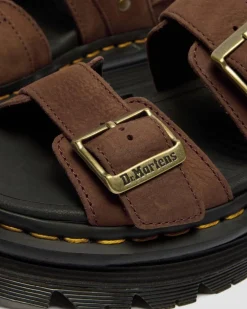 Zebzag Nubuck Plateausandalen in Sepia Braun