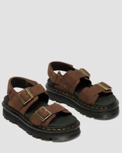 Zebzag Nubuck Plateausandalen in Sepia Braun