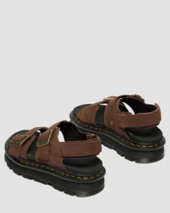 Zebzag Nubuck Plateausandalen in Sepia Braun