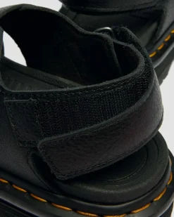 Zebzag Pisa Leder Plateausandalen in Schwarz
