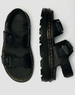 Zebzag Pisa Leder Plateausandalen in Schwarz