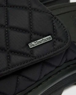 Zebzag Quilted Canvas Plateau Slides in Schwarz