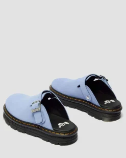 Zebzag Wildleder Casual Slingback Plateau Mules in Cornflower Blau