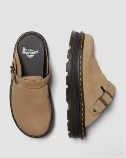 Zebzag Wildleder Casual Slingback Plateau Mules in Tan