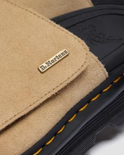 Zebzag Wildleder Plateau Slides in Tan