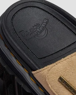 Zebzag Wildleder Plateau Slides in Tan
