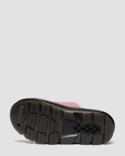 Zebzag Wildleder Plateau Slides in Dusty Rose Pink