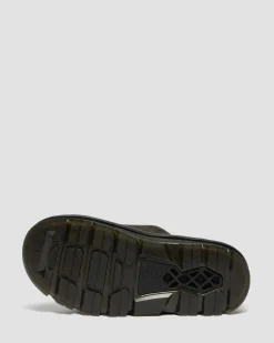 Zebzag Wildleder Plateau Slides in Schwarz