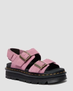 Zebzag Wildleder Sandalen in Dusty Rose Pink