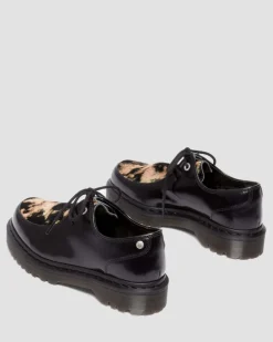 Zeffir 3-Ösen Hair-On Leder Bex Schuhe in Schwarz